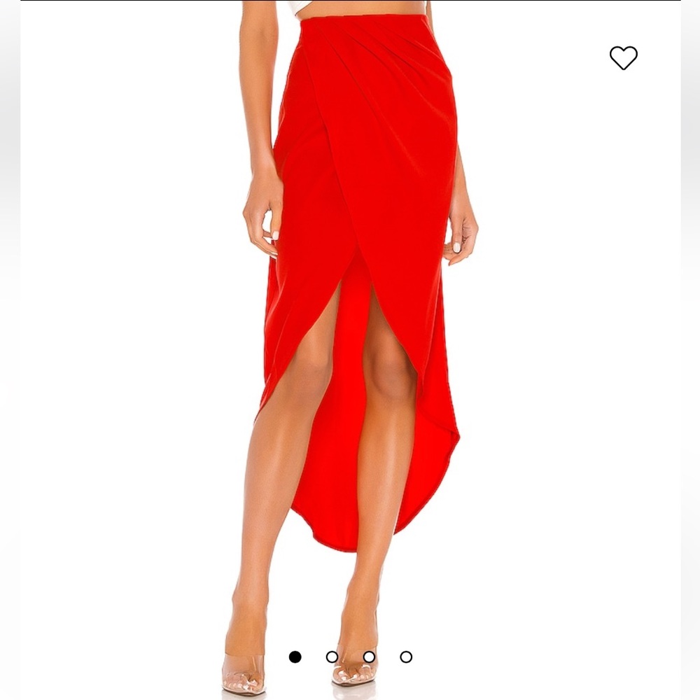 Arielle Slit Maxi Skirt in Red